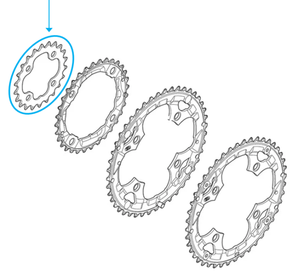 Shimano Kettenblatt DEORE FC-M590 22 Z&auml;hne schwarz 