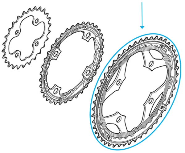 Shimano Kettenblatt DEORE LX FC-T671 44 Z&auml;hne AE schwarz 