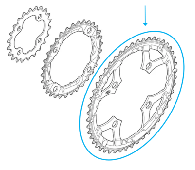 Shimano Kettenblatt FC-T6010 48 Z&auml;hne f&uuml;r Hosenschutz schwarz  Produktbild 1